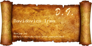 Davidovics Irma névjegykártya